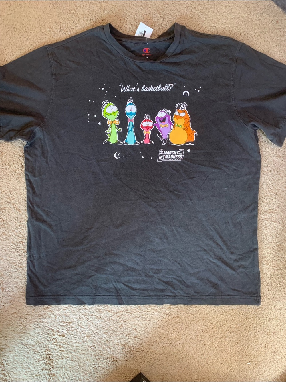 Champion x Space Jam ‘what’s basketball?’ Black graphic tshirt